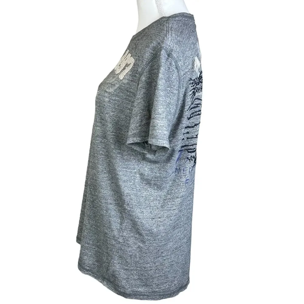 American Eagle Shirt Size Medium Gray Embroidered Athletic Pacific Graphic Tee